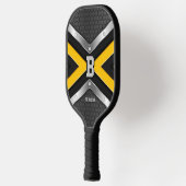 変更イニシャル名前の追加イエローブラックシルバー矢印 ピックルボールラケット (左)
