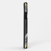 変更イニシャル名前の追加セーフティイエローブラックシルバー Case-Mate iPhoneケース (裏面/右)