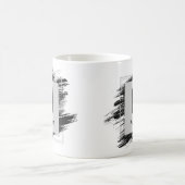 変更イニシャル名前の追加ブラックブラシ – M N O P Q コーヒーマグカップ (中央)