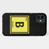 変更イニシャル名前の追加文字年の定期テーブル Case-Mate iPhoneケース (裏面(横))