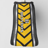 変更イニシャル名前の追加黒黄シルバー矢印 ゴルフヘッドカバー (回転90)