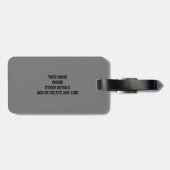 変更イニシャル名前の追加黒黄シルバー矢印 ラゲッジタグ (裏面横)