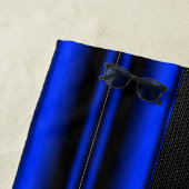 変更イニシャル名前の追加Blueを黒のに追加ストライプ ビーチタオル (インサイチュ)