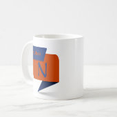 変更イニシャル名前の追加Blue Orange - M N O P Q コーヒーマグカップ (正面左)