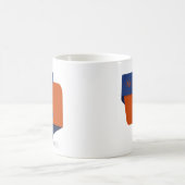 変更イニシャル名前の追加Blue Orange - M N O P Q コーヒーマグカップ (中央)