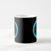 変更イニシャル名前の追加Futuristic Tech Q R S T コーヒーマグカップ (中央)