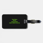 変更イニシャル名前の追加Greenを黒いにストライプ追加 ラゲッジタグ (裏面横)