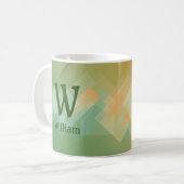 変更イニシャル名前を緑に追加Brown V W X Y Z コーヒーマグカップ (正面左)