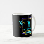 変更イニシャル名前を追加Blue Yellow On Air X Y Z コーヒーマグカップ (正面右)