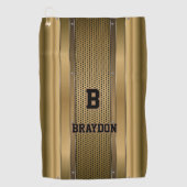 変更イニシャル名前を追加Brown Tan Beige Texture Go ゴルフタオル (正面)