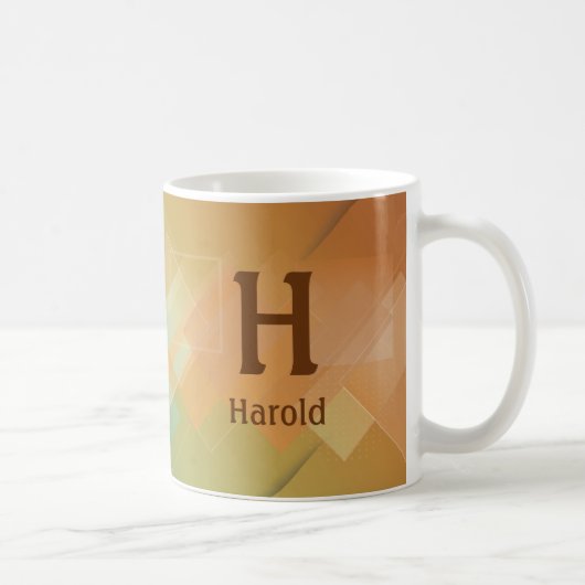 変更イニシャル名前を追加GreenをBrown F G H I J K コーヒーマグカップ (右)