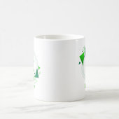 変更イニシャル名前を追加Green White Circle E F G H コーヒーマグカップ (中央)