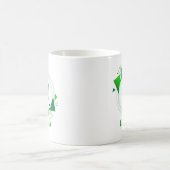 変更イニシャル名前を追加Green White Circle U V W コーヒーマグカップ (中央)