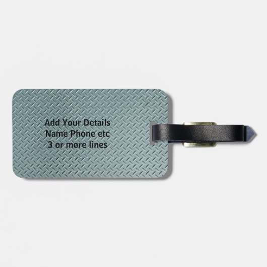 変更イニシャル名前グレー鋼市松模様にプレート ラゲッジタグ (裏面横)