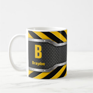 変更イニシャル名前A B C D E F Gセーフイエロー コーヒーマグカップ