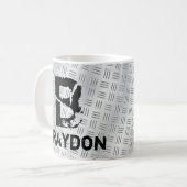 変更イニシャル名前A B C D E F Gチェッカープレート コーヒーマグカップ (正面左)