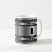 変更イニシャル名前A B C D E F Gメタルバッジ コーヒーマグカップ (正面右)