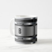 変更イニシャル名前A B C D E F Gメタルバッジ コーヒーマグカップ (正面左)