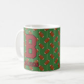 変更イニシャル名前A B C D E F G Football コーヒーマグカップ (正面左)