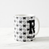 変更イニシャル名前O P Q R S T Football コーヒーマグカップ (正面右)