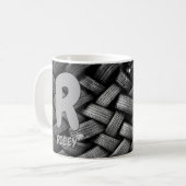 変更イニシャル名前O P Q R S T Old Tires コーヒーマグカップ (正面左)