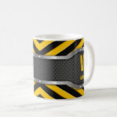 変更イニシャル名前U V W X Y Z Safe Yellowの追加 コーヒーマグカップ (正面右)