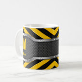 変更イニシャル名前U V W X Y Z Safe Yellowの追加 コーヒーマグカップ (正面左)
