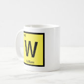 変更イニシャル名年期期間表U V W コーヒーマグカップ (正面左)