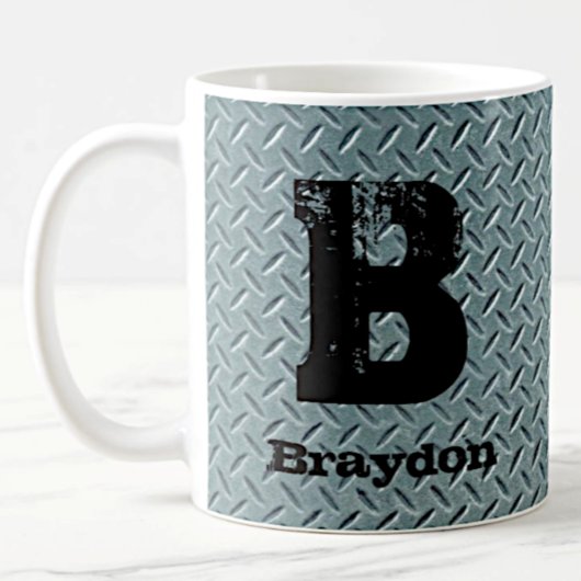 変更イニシャル追加名A B C D E F Gメタルプレート コーヒーマグカップ