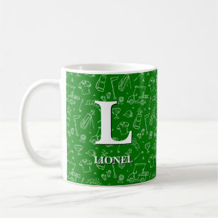 変更イニシャル追加名H I J K L M Nゴルフ コーヒーマグカップ