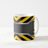 変更イニシャル追加名H I J K L M Nセーフイエロー コーヒーマグカップ (正面右)