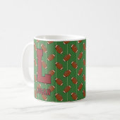 変更イニシャル追加名H I J K L M N Football コーヒーマグカップ (正面左)