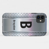 変更イニシャル追加(削除)名前Metal Shine Look Case-Mate iPhoneケース (裏面(横))