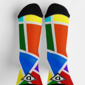 変更イニシャル、ジオメトリアートカラー三角形 ソックス (上部)