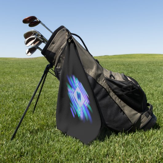 変更イニシャル、ソフトブルーアクアダイヤモンド ゴルフタオル (グリーン)