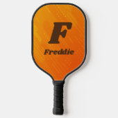 変更イニシャル、名前の追加オレンジ色 ピックルボールラケット (裏面)