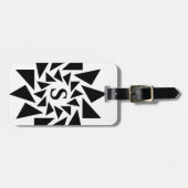 変更イニシャル、幾何三角形、白黒、 ラゲッジタグ (正面横)