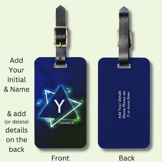 変更イニシャル、追加（削除）名前青緑宇宙 ラゲッジタグ