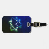 変更イニシャル、追加（削除）名前青緑宇宙 ラゲッジタグ (正面横)