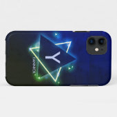 変更イニシャル、追加(削除)名前青緑宇宙 Case-Mate iPhoneケース (裏面(横))