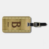 変更イニシャル、追加（削除）名、メタルブラウン ラゲッジタグ (正面横)