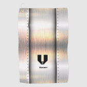 変更イニシャル、追加（削除）名、金属帯 ゴルフタオル (正面)