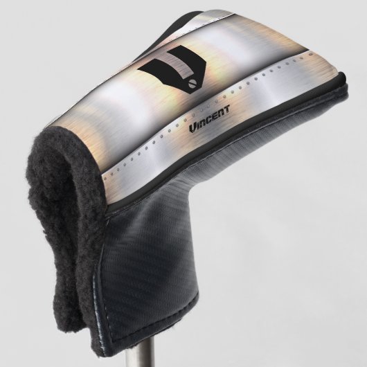 変更イニシャル、追加(削除)名、金属帯 ゴルフヘッドカバー (3/4 正面)