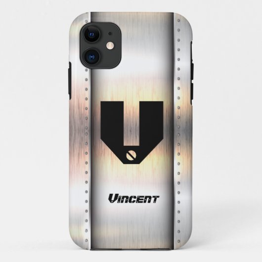 変更イニシャル、追加(削除)名、金属帯 Case-Mate iPhoneケース (裏面)