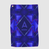 変更イニシャル、追加（削除）名、青ひし形 ゴルフタオル (正面)