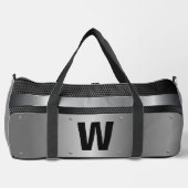 変更イニシャル、銀金属 ダッフルバッグ (正面)