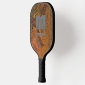 変更イニシャル、錆びた茶色の金属に名前を追加 ピックルボールラケット (左)