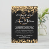 変更エレガントされ減らた結婚の金ゴールドライト 招待状 (スタンド正面)