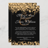 変更エレガントされ減らた結婚の金ゴールドライト 招待状 (正面/裏面)