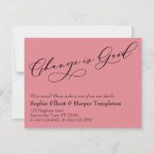 変更エレガントはピンクの良い動きの発表 ノートカード (正面)